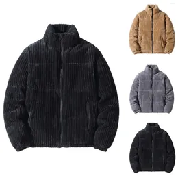 Men's Jackets Padded Winter Zipper Lapel Long Sleeve Thickened Breathable Lightweight Jacket Men Shirt Coats Saddlery