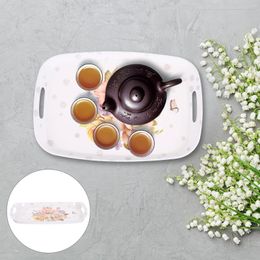 Decorative Figurines Food Tray Binaural Home Supply Serving With Handles Coffee Convenient Holder European Style Purple Household Dessert