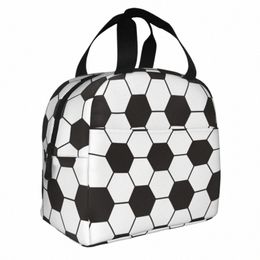 classic Football Insulated Lunch Bags Cooler Bag Lunch Ctainer Soccer Balls Sports High Capacity Lunch Box Tote Outdoor N9sY#