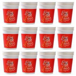 Disposable Cups Straws 50 Pcs Wedding Paper Cup Office Christmas Coffee Mugs Or For Drinking