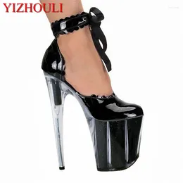 Dance Shoes Round Head And Model Banquet Catwalk Show Thin Heels 20 Cm High Sexy