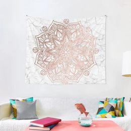 Tapestries Rose Gold Mandala On Marble Tapestry Decorative Wall Mural Bed Room Decoration