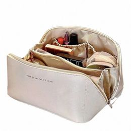 large Pu Leather Travel Cosmetic Bag for Women Cosmetic Organizer High-capacity Makeup Bag Storage Pouch For Female Makeup Box v8oR#