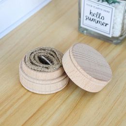 Jewellery Pouches 1pcs Vintage Round Wedding Wood Ring Box Storage Earrings Rings Case