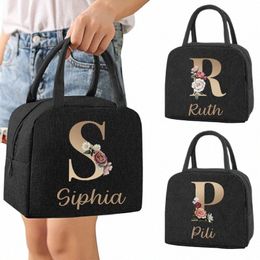 persal Custom Name Lunch Bag Functial Cooler Lunch Box Portable Insulated Bento Bag Thermal Picnic Food Bags Gifts for Her p11A#