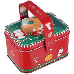 Storage Bottles Christmas Treat Containers Tinplate Cookie Biscuit Candy Holder Sugar Case Supplies