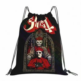 ghost Cardinal Copa Papa Emeritusblack Metal Band Drawstring Bags Gym Bag Newest Swimming Eco Friendly Outdoor Running y90Z#