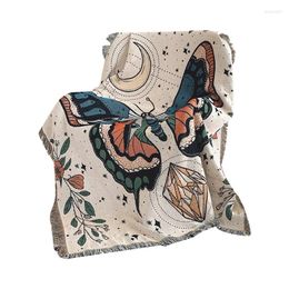 Blankets Butterfly Pattern Throw Blanket For Sofa Bed Seat Boho Jacquard Tassels Tapestry Home Decor Outdoor Picnic Mat Easy To Use