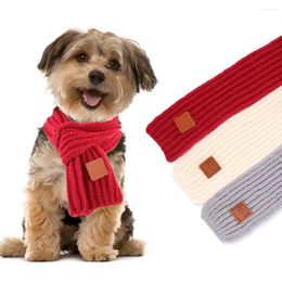 Dog Apparel Simple Solid Colour Scarf Fashion Keep Warm Knit Cotton Washable Cute Pet Neckerchief Decorate Cat Winter Accessories