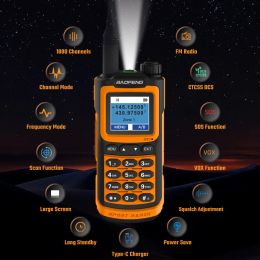 Baofeng UV-20L Walkie Talkie Copy Frequency Powerful Type-C Long Range Waterproof Ham FM Radio Two Way UHF VHF Tri-Band Radios