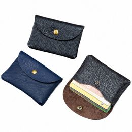 leather Busin Mini Card Purse Men's Women's Smart Card Holder Thin Mey Case Coin Purse Soft Cow Leather Bag Gift 36xq#