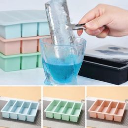 Baking Moulds Ice Maker Food Grade Silicone Cubes Mould Long Cube Tray 4 Grids Reusable Mould BPA Free