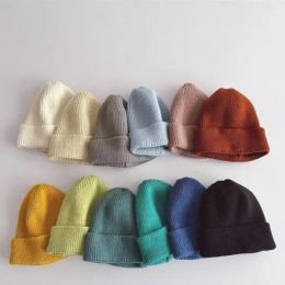 Kids Beanie Solid Color Knitted Baby Winter Hats For Children Warm Crochet Boys Girls Hat Toddler Cap Baby Bonnet Gorras Gorro