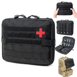 Survival Camping Survival Pouch Military Molle Utility Tactical Medical Kit EDC Pack Hiking Hunting Emergency First Aid Waist Belt Bag