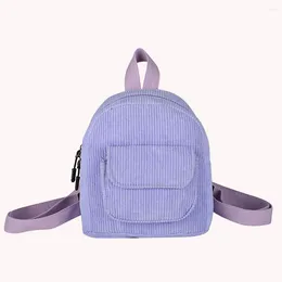 School Bags Women Fashion Mini Backpack Solid Color Student Girls Bookbag Simple Retro Travel Book Bag Aesthetic Purse