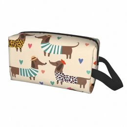 badger Sausage Puppy Makeup Bag for Women Travel Cosmetic Organiser Cute Dachshund Dog Storage Toiletry Bags Z3QS#