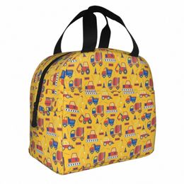 primary Cstructi Truck Insulated Lunch Bags Cooler Bag Lunch Ctainer Large Tote Lunch Box Bento Pouch Beach Travel q9wZ#