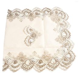 Table Cloth Doilies Desktop Dining-table Tablecloth Tea Mat Cover Dust Hollow Carved Rectangle Festival