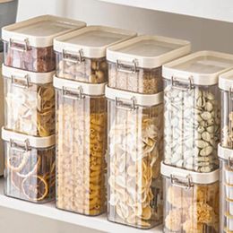 Storage Bottles Baking Supplies Organiser Kitchen Organisation Containers Stackable Sealed Jars For Leakproof Rice