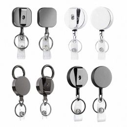 1pcs Women Men Card Badge Holder Reels Clips Key Ring Metal Retractable Pull Badge Reel ID Lanyard Name Card Clip 69AM#