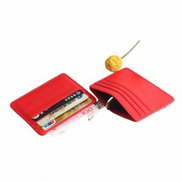 pu Leather ID Card Holder Purse Candy Color Bank Credit Card Box Multi Slot Slim Wallet Women Men Busin Card Cover Case N2QF#