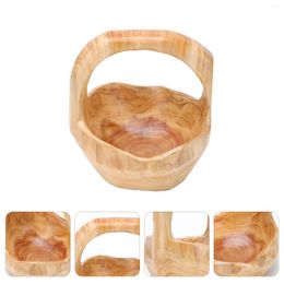 Dinnerware Sets Containers For Fruit Solid Wood Root Carving Basket Wooden Tray Creative Caving Bowl