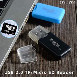 Mini Memory TF Card Reader USB 2.0 Micro SD-8GB Flash Portable Plastic Adapter High Quality For PC Laptop SH Mobile Converters