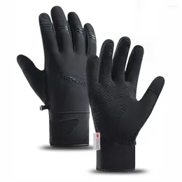 Cycling Gloves Winter Warmth Men Touch Screen Fleece Non-Slip Waterproof Outdoor Sports Ski Motorcycle Bike Full Finger