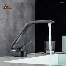 Bathroom Sink Faucets ZGRK Basin Modern Mixer Tap Black Washbasin Faucet Single Handle Hole Elegant For