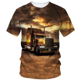 Truck Pattern 3D print set Hip Hop Summer Men's Truck Driver T-shirt Short Sleeve Creative Harajuku casual loose quality top