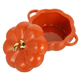 Bowls Pumpkin Bowl Storage Ceramic Soup Container Decoration Portable Decorative Microwave Holder Pot