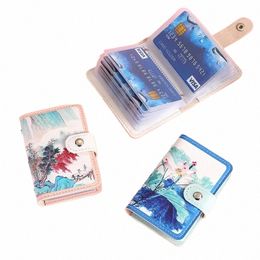 anti Thief ID Cards Holders Scenery Cute Busin Shield Card Holder Organizer Coin Pouch Wallets Bag Bank Credit Bus Card Cover f9bA#