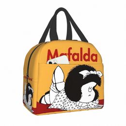 mafalda Insulated Lunch Bag for Outdoor Picnic Argentine Quino Comics Resuable Thermal Cooler Bento Box Women Kids D7M2#