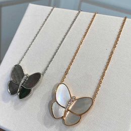 Designer High version V Golden Van Big Butterfly Necklace Female Rose Gold Light Luxury White Beimu Grey Pendant Live Sales