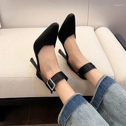 Dress Shoes 2024 Europe And The United States Women's High Heels Thin Heel Sexy Satin Square Head Rhinestone Banquet
