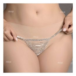 Sexy Party Lingerie Crystal Women Thong Panties Body Chain Rhinestone Fashion Jewelry Breast Chain Bikini Chain Jewelry Bracelet