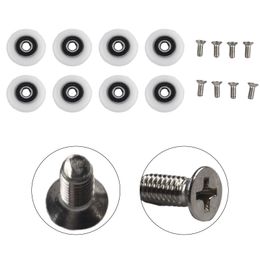 8Pcs Shower Door Roller Screws Replacement Runner Wheels 19/23/25mm Wheel Diameter For Most Shower Enclosures Shower Cabins