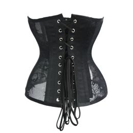 Waist Trainer Corsets Bustiers Mesh Embroidery 14 Steel Boned Underbust Gothic Corset Modeling Strap Curve Workout Shaper Belt