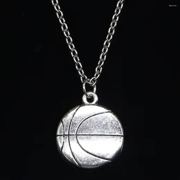 Chains 20pcs Fashion Necklace 18x21mm Double Sided Basketball Pendants Short Long Women Men Colar Gift Jewelry Choker