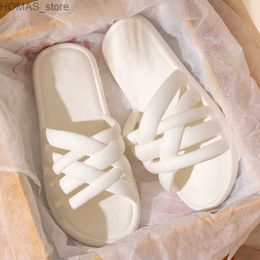 home shoes Spring Ladies Footwear Flat New Summer Women Indoor Home Womens Knitted Slippers Non Slip House Shoes Y240401