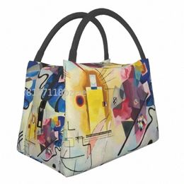 wassily Kandinsky Insulated Lunch Bags for Women Russian Painting Art Resuable Cooler Thermal Food Lunch Box Cam Travel 77AX#