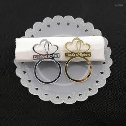 Party Supplies Custom AcrylicTowel Buckle Napkin Ring Wedding Valentine's Day El Table Decor Metal Gold Holder Paper