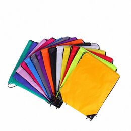 20 pcs Waterproof Gym Bag Drawstring Sack Fitn Travel Outdoor Backpack DIY Daybag Shop Bags Swimming Basketball Sport n8kj#