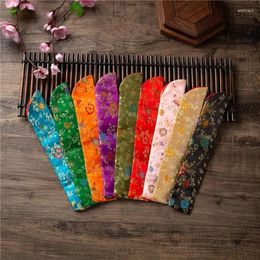 Decorative Figurines Hand Fan Cover Bag Vintage Embroidery Floral Handheld Folding Sleeve Pouch X7XD