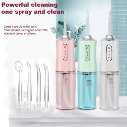 Irrigators Usb Oral Irrigator Portable Dental Water Flosser Rechargeable Water Jet Floss Tooth Pick 48Jet Tip 220ml 3 Modes Water Pick