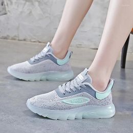 Casual Shoes Outdoor White Autumn Solid Colour Mesh Breathable Running Women's Flat Shallow Mouth Lace-up
