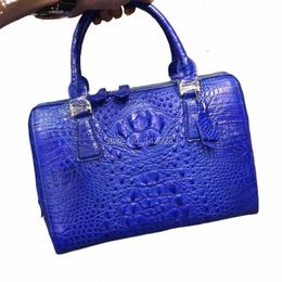 100% Real/Genuine Crocodile Skin Women Tote bag Tote Top-handle Handbag, Crocoidle skin Lady pillow style zip closure handbag 29sf#