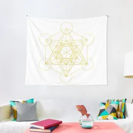 Tapestries Golden Metatron Cube Tapestry Bedroom Decoration Room Decor Korean Style