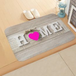 Welcome Home Doormat Welcome Home Letters Anti-Slip Door Mat Welcome Carpet Doormat Flannel Outdoor Living Room Floor Mat Rug
