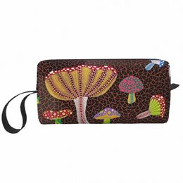 yayoi Kusama Toadstools Abstract Art Makeup Bag for Women Travel Cosmetic Organizer Cute Storage Toiletry Bags n86M#